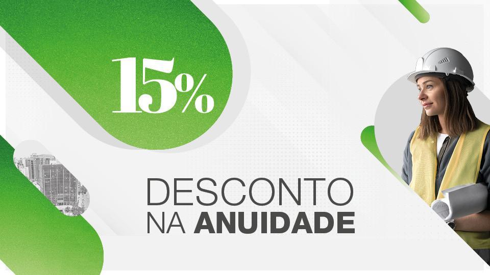Crea-MG oferece desconto de 15% para quem quitar anuidade em janeiro