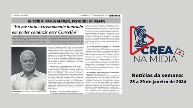 Presidente do Crea MG, engenheiro civil Marcos Gervásio, fala sobre sua gestão em entrevista 