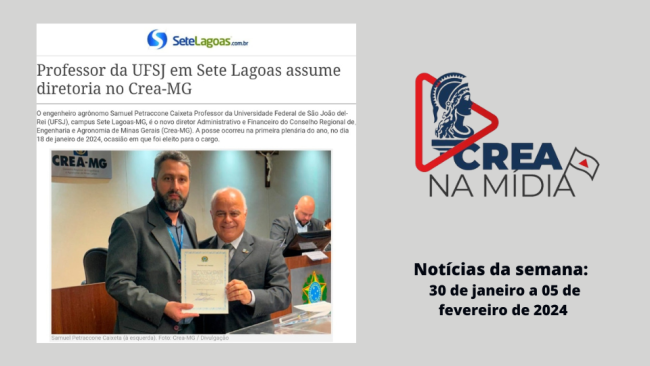 Nova diretoria do Crea - MG segue em destaque na mídia