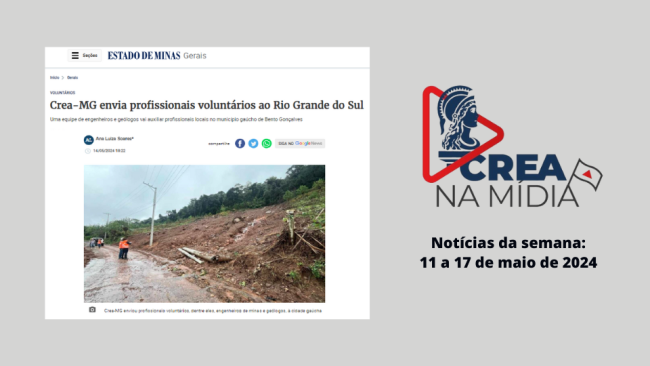 Envio de profissionais voluntários ao Rio Grande do Sul é destaque do Crea na Mídia   