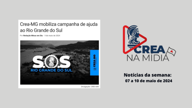 Iniciativa do Crea para doações às vítimas no Rio Grande do Sul repercute na mídia. 
