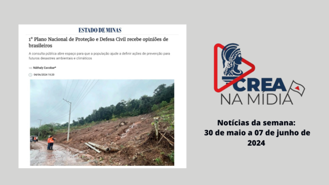 Consulta pública para plano nacional é destaque no Crea na Mídia