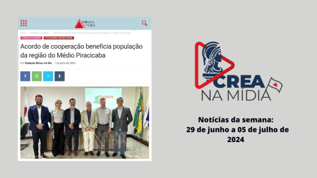 Acordo entre Crea-MG e Amepi é destaque na mídia 