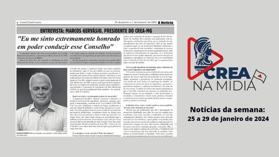 Presidente do Crea MG, engenheiro civil Marcos Gervásio, fala sobre sua gestão em entrevista